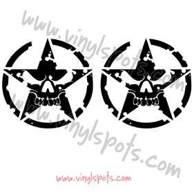 Dos vinilos laterlas Estrella Calavera Militar
