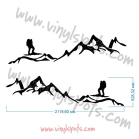Juego de pegatinas de Montanias para decor puertas laterales