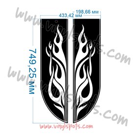 Pegatinas adhesivas con diseño de llamas para capó del coche