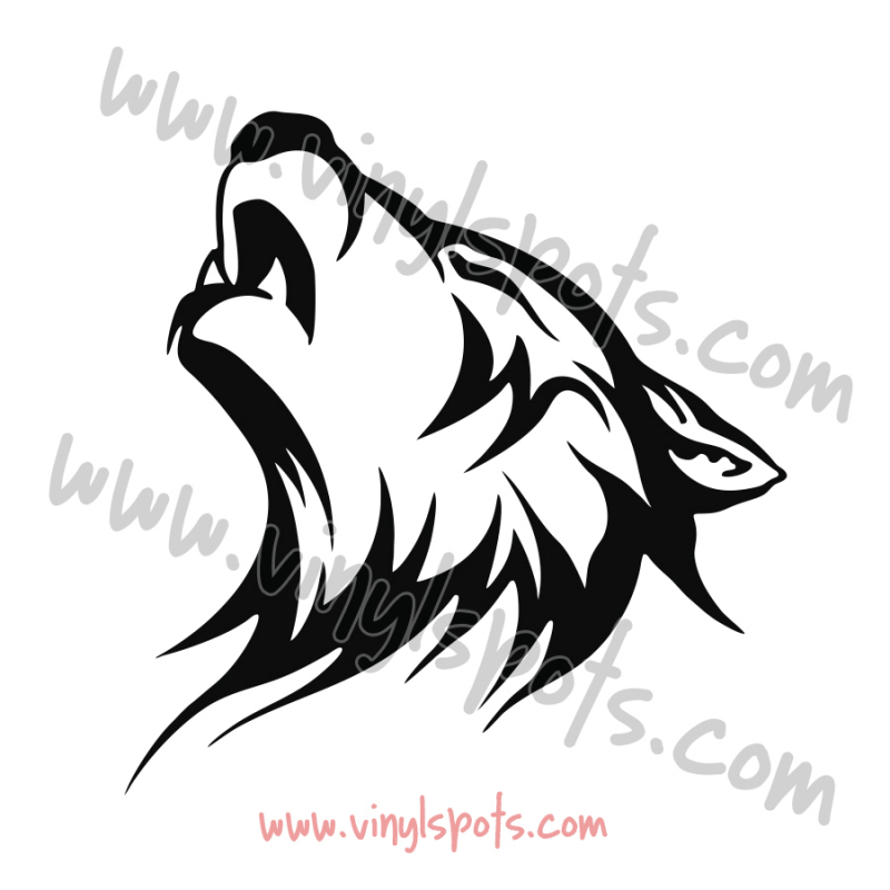 Pegatina lobo aullando
